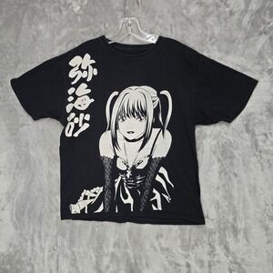 Death Note T-Shirt Mens Large Black Misa Amane Graphic Print Anime Manga Tee Y2K